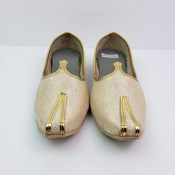 Shoe Bazar Etnic Mojri Khussa Mens Size 7 Gold Handmade Slip On Loafer Shoes main image 8
